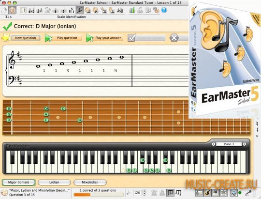 EarMaster School 5.0.0.634SW (Team BEAN) - программа для развития музыкального слуха