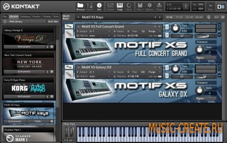 Motif XS Keys Full Concert Grand & Galaxy DX (Kontakt) - библиотека Motif XS Keys