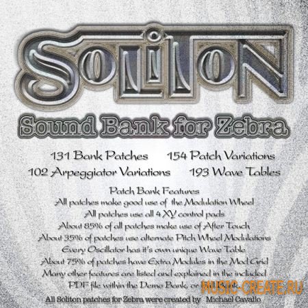 Monomo Sound Design Soliton U-he Zebra 2.5 Soundset - пресеты для Zebra