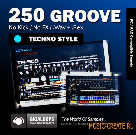 Giga Loops - 250 Grooves Techno Style (WAV REX) - сэмплы Techno
