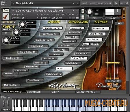 Kirk Hunter - Diamond: Strings Cellos (KONTAKT SCD DVDR-SONiTUS) - библиотека виолончели
