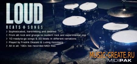 XLN Audio - Loud Beats and Songs MIDI Pak (TEAM R2R) - миди пак для Addictive Drums