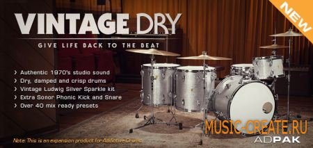 XLN Audio - Vintage Dry ADpak (TEAM R2R) - пак для Addictive Drums