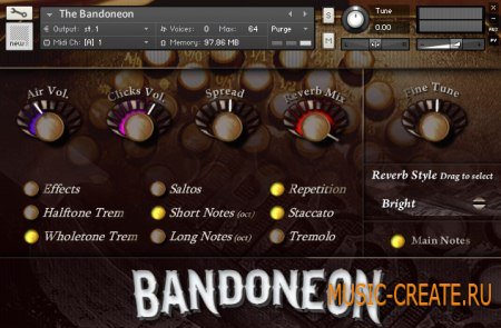 Sampleism - Bandoneon (KONTAKT) - библиотека звуков концертино