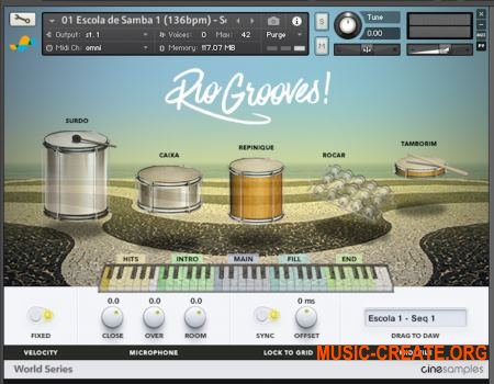 Cinesamples - Rio Grooves! (KONTAKT) - библиотека звуков бразильской перкуссии