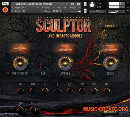 Gothic Instruments - SCULPTOR Live Impacts Module (KONTAKT AiFF) - модуль ударных