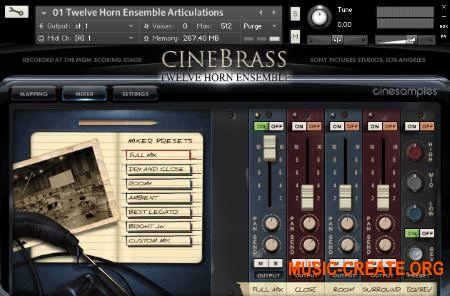 Cinesamples CineBrass Twelve Horn Ensemble (KONTAKT) - библиотека звуков рожков