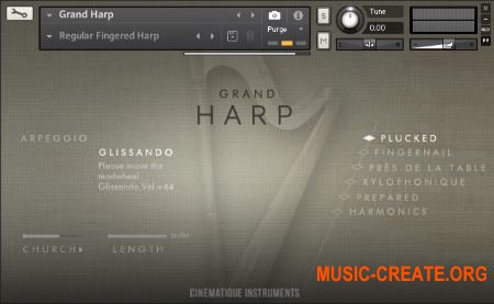 Cinematique-Instruments Grand Harp (KONTAKT) - библиотека арфы