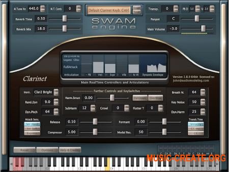 Audio Modelling SWAM engine SWAM Clarinets 2.8.1 CE (Team V.R) - виртуальный кларнет, бас-кларнет