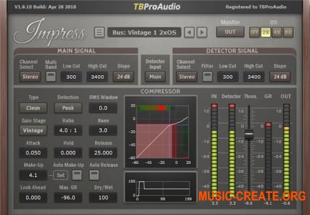 TBProAudio Impress v1.9.11 (Team R2R) - эффект компрессии