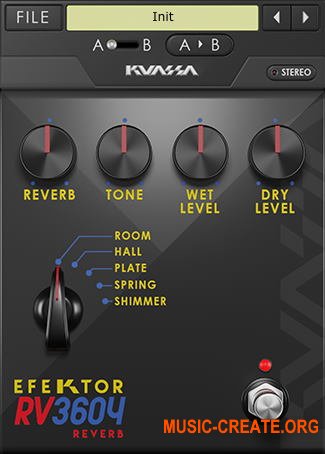 Kuassa Efektor RV3604 v1.1.0 (Team R2R) - гитарная педаль ревербератор