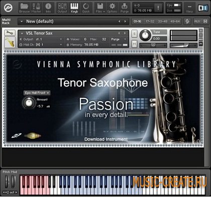 Tenor Saxophone от Vienna Symphonic Library - саксофон тенор VST (KONTAKT) Tenor Saxophone от Vienna Symphonic Library - саксофон тенор VST (KONTAKT)