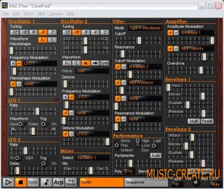 VAZ Synths VAZ Plus STANDALONE DXi VSTi v2.1.3  (ASSiGN) - синтезатор аналоговый