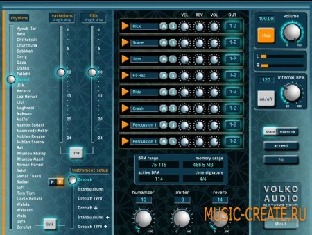 VolkoAudio - Volko Alaturka Drum VSTi v1.2 WiN (Team R2R) - драм модуль VolkoAudio - Volko Alaturka Drum VSTi v1.2 WiN (Team R2R) - драм модуль