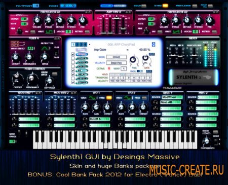 Sylenth1 GUI by Desings Massive Skin & huge Banks package