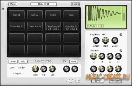 Poise: Percussion Sampler 1.0.71 от One Small Clue - драм сэмплер
