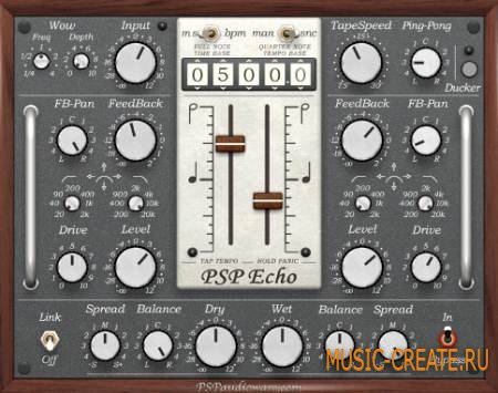 PSPaudioware - PSP Echo v1.0.0 VST WIN /Mac OSX (musiclover81 / Xdb) - высококачественный процессор эха