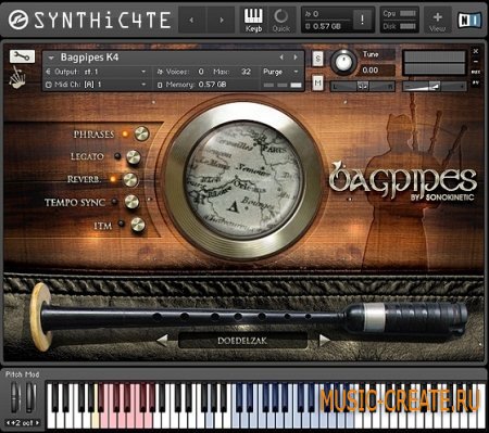 Sonokinetic - Bagpipes (KONTAKT) - библиотека звуков волынки