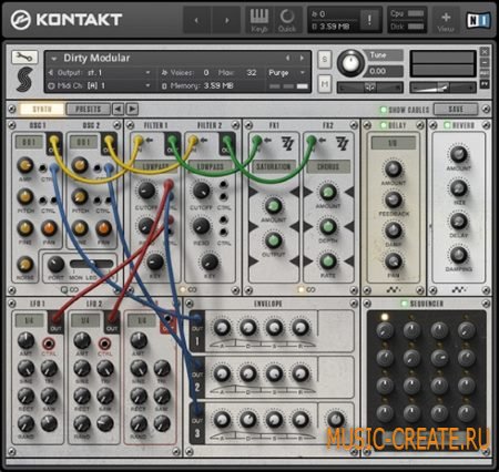 Samplephonics - Dirty Modular (KONTAKT) - гибридный модульный инструмент