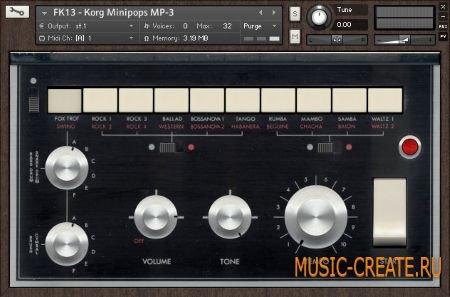 Forgotten Keys - FK13: Korg Mini-Pops MP-3 V.4.2 (KONTAKT) - аналоговая драм-машина