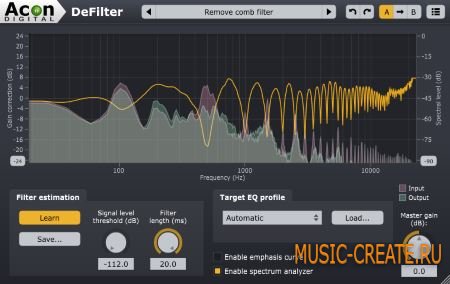 Acon Digital - DeFilter v1.0.2 WiN/MAC (incl. key) - автоматический эквалайзер / дэфильтр Acon Digital - DeFilter v1.0.2 WiN/MAC (incl. key) - автоматический эквалайзер / дэфильтр