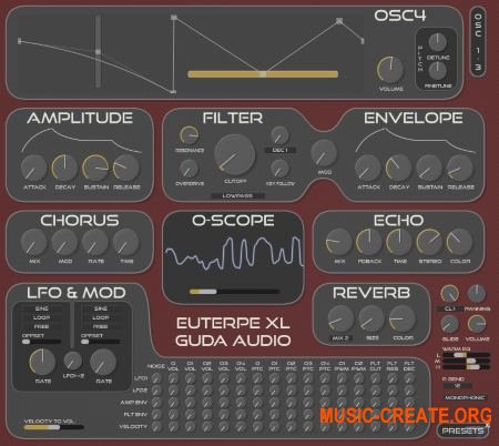 Guda Audio Euterpe v1.0.4 WiN / OSX (TEAM R2R) - аналоговый синтезатор