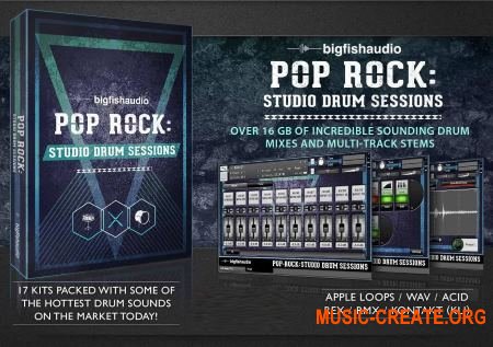 Big Fish Audio - Pop Rock Studio Drum Sessions (KONTAKT) - библиотека звуков ударных