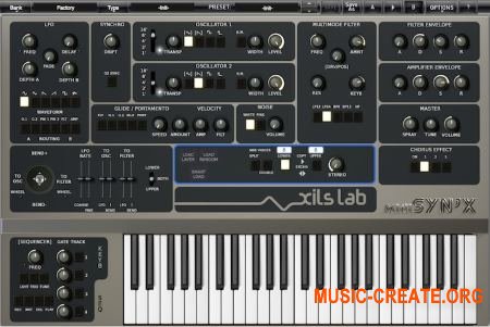 XILS-lab - miniSyn'X v2.0.1 CE AAX RTAS VSTi (Team V.R) - аналоговый синтезатор