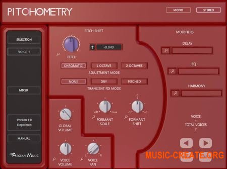 Aegean Music - Pitchometry v1.0 WiN OSX (Team R2R) - плагин питч-шифтер Aegean Music - Pitchometry v1.0 WiN OSX (Team R2R) - плагин питч-шифтер