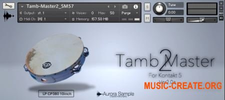 AuroraSample Tamb-Master v2.0.1 (KONTAKT) - библиотека звуков бубнов