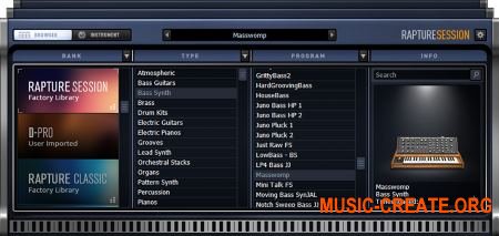 Cakewalk Rapture Session v2.0.5.77 (Team R2R) - виртуальный инструмент