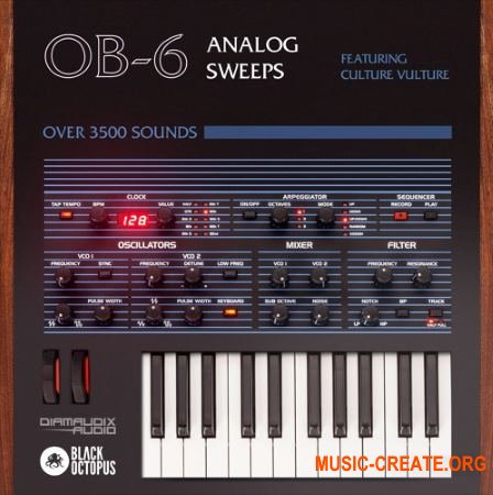 Black Octopus Sound OB-6 Analog Sweeps Feat Culture Vulture (WAV) - сэмплы аналогового синтезатора OB-6 Black Octopus Sound OB-6 Analog Sweeps Feat Culture Vulture (WAV) - сэмплы аналогового синтезатора OB-6