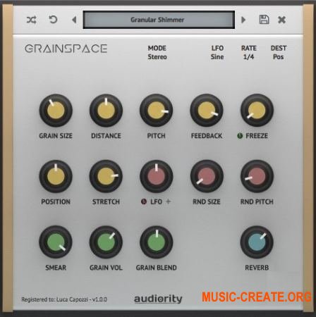 Audiority GrainSpace v1.0.3 WiN / OSX (Team R2R) - гранулярный процессор Audiority GrainSpace v1.0.3 WiN / OSX (Team R2R) - гранулярный процессор