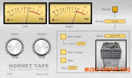 HoRNet Tape MAC/WIN AU/VST2.4/VST3/AAX RETAiL - эффект магнитной ленты