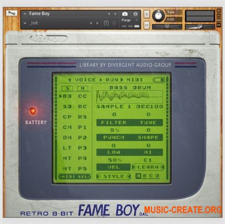 Divergent Audio Group Fameboy (KONTAKT) - драм синтезатор
