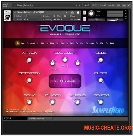 SampleHero EVOQUE Vocal Synth (KONTAKT) - библиотека синт вокалов