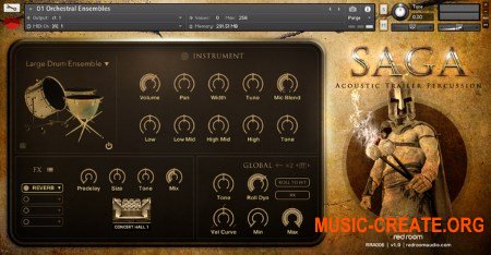 Red Room Audio Saga Acoustic Trailer Percussion (KONTAKT) - кинематографическая библиотека Red Room Audio Saga Acoustic Trailer Percussion (KONTAKT) - кинематографическая библиотека