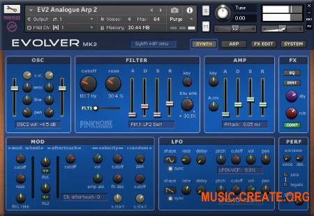 Pink Noise Evolver 2 (KONTAKT) - библиотека синтезатора DSI Evolver Pink Noise Evolver 2 (KONTAKT) - библиотека синтезатора DSI Evolver