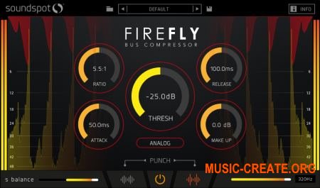 SoundSpot FireFly VST VST3 AU AAX v1.0 MAC/WiN - плагин компрессор SoundSpot FireFly VST VST3 AU AAX v1.0 MAC/WiN - плагин компрессор