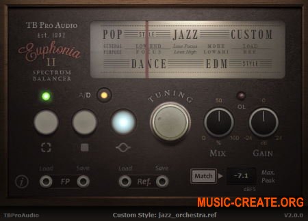 TBProAudio Euphonia 2 v2.0.5 (Team R2R) - плагин балансировки спектра
