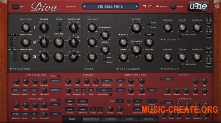U-he - Diva v1.1 VSTi x86 x64 WiN (TEAM DYNAMiCS) - синтезатор