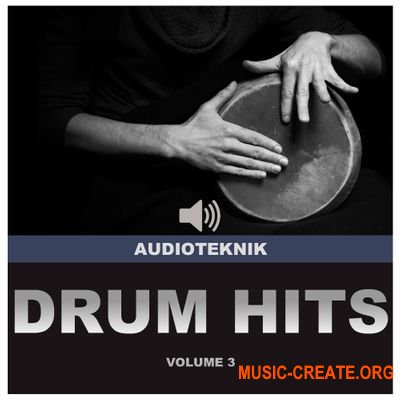 Audioteknik Drum Hits 3 (WAV) - сэмплы ударных Deep, Dub, Tech, Funky