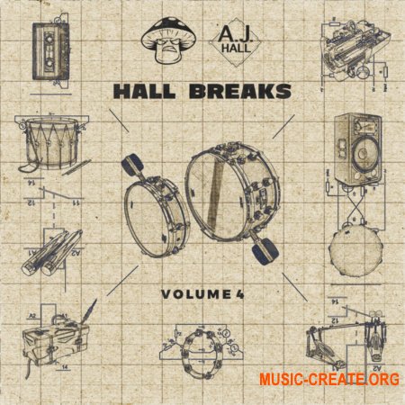 Shroom x AJ Hall Hall Breaks Vol.4 Sample Pack (WAV) - сэмплы ударных Hip Hop
