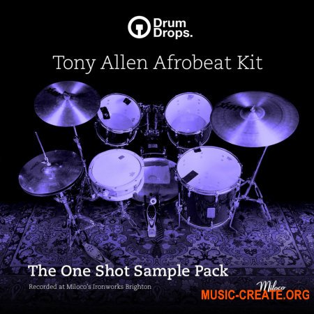 DrumDrops Tony Allen Afrobeat Kit: One Shot Pack (WAV) - сэмплы ударной барабанной установки