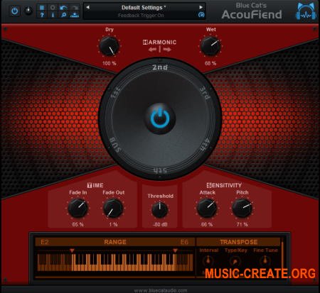 Blue Cat Audio AcouFiend v1.1 VST, VST3, AAX x64 WIN - плагин имитации акустической обратной связи