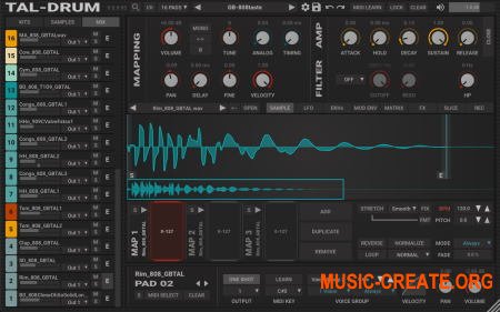 Togu Audio Line TAL-Drum v1.0.0 WIN MAC LINUX (Team R2R) - драм сэмплер