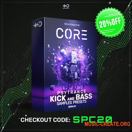 Sonicspore CORE Psytrance Kick & Bass (WAV) Wavetables Serum Presets