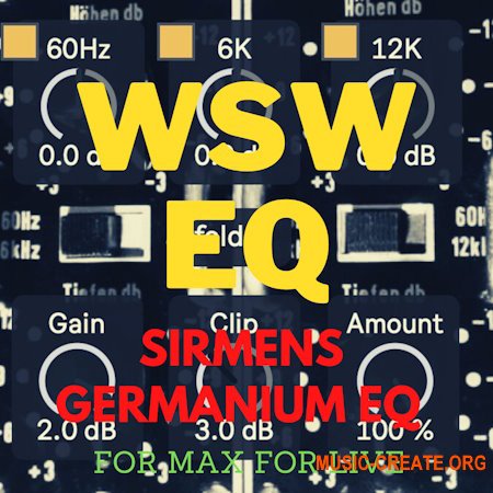 PastToFutureReverbs WSW sIRmens Germanium EQ Plug-In for Max for Live! (Ableton)
