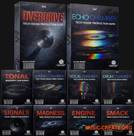 Weapon Sounds Overdrive x Echo Chamber Production Suite Bundle (WAV MiDi Serum 2 Presets)