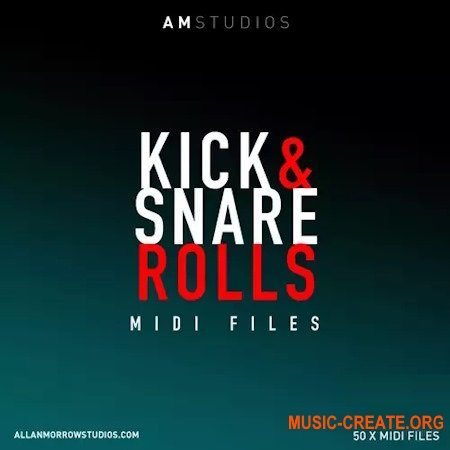 Allan Morrow AM Studios Kick & Snare Rolls 50 x MIDI Patterns